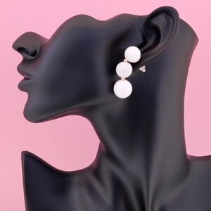 Gorjana Earrings White Gold Tone Beads Earrings Classic Boho Minimalist Vacation